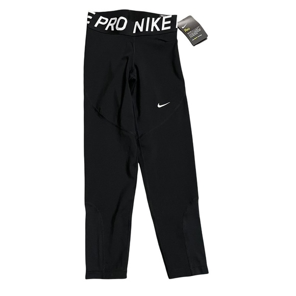 Nike Pro Tight Fit Crop Length Black Leggings Size XS A09972-010 NWT - Picture 1 of 8